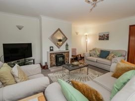 A living room with a television and fireplace at Blaenywawr near Lampeter