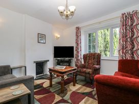 A living room with a television and seating area at Fountain Cottage in Keswick
