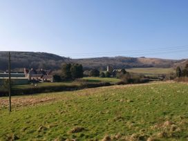 A rural landscape with fields and hills at The Barn in Compton Bishop, near Cheddar