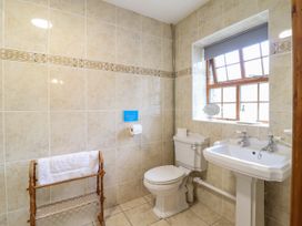 A bathroom with a toilet and sink at Gelli Glud in Eglwysbach
