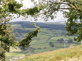 A landscape view with trees and hills at Caner Bach Lodge Blackmill