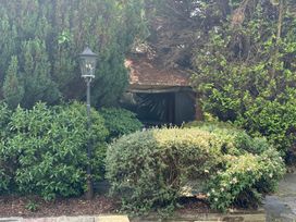 A garden with a lamp post and shrubs at Penlaurel in Launceston