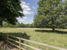 An open field with a tree and fence at The Old Reading Room in Bledington near Stow-on-the-Wold