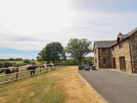 An outdoor area with cows near a house at Ty Berllan in Caersws