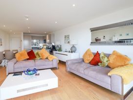 A living room with sofas and a coffee table at Apartment no.21 in Newquay