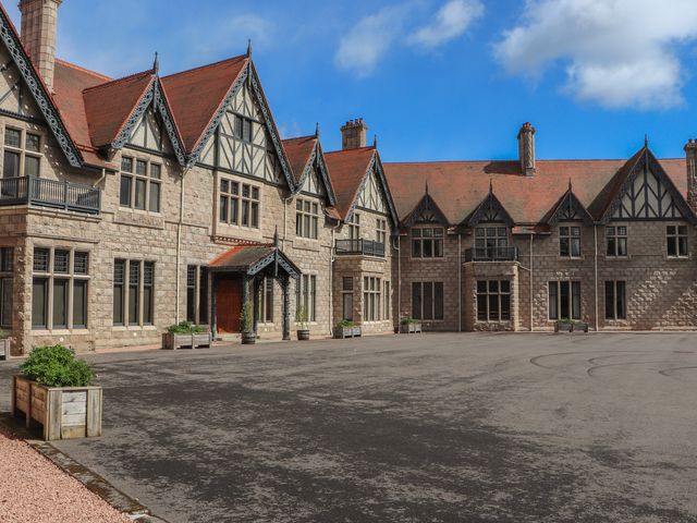 A building with a courtyard at Macdui - Mar Lodge Estate in Braemar