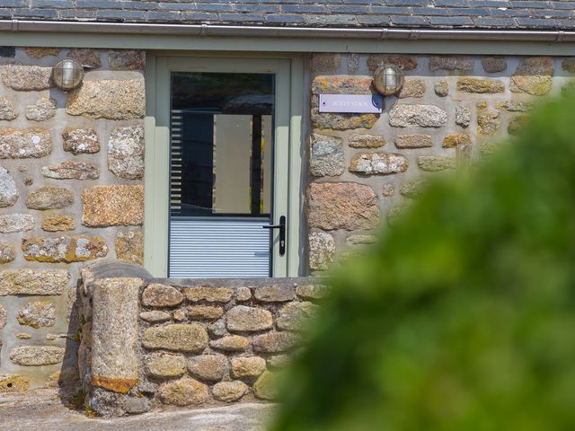 A door on a stone building at Scilly Stack in Penzance