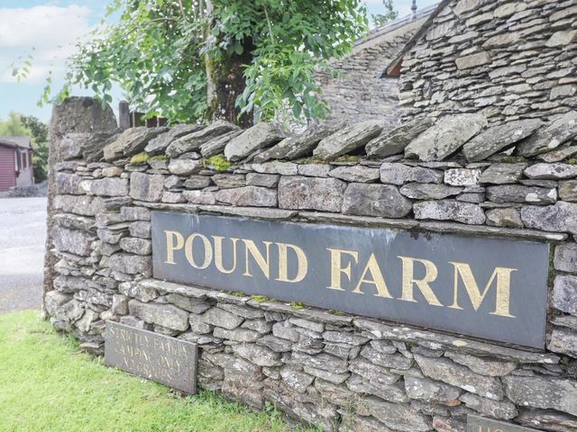 A sign displaying Pound Farm at Lodge 3 At Pound Farm Crook near Kendal
