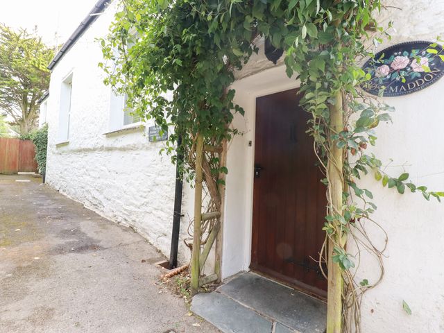 An entrance with a door and plants at Rosemaddon in Crantock