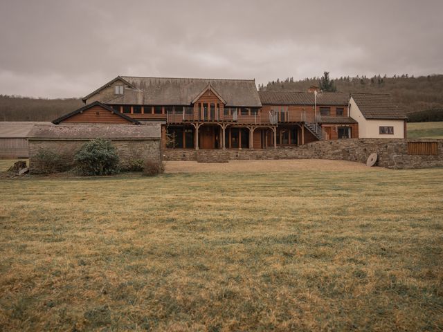 A house with stone wall and grass field at Stud Farm House Bleddfa near Knighton