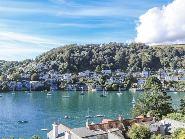 A view of the river and hills with boats at Fastnet at Nonsuch House Kingswear, Devon