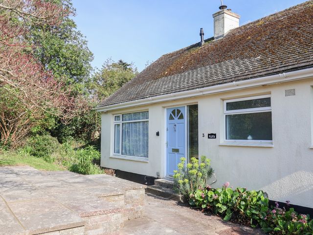 An exterior view of a house with a front door and plants at Fluta in Seaton