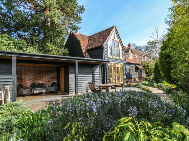 A house with a porch and garden at Six Apples Wethersfield near Finchingfield