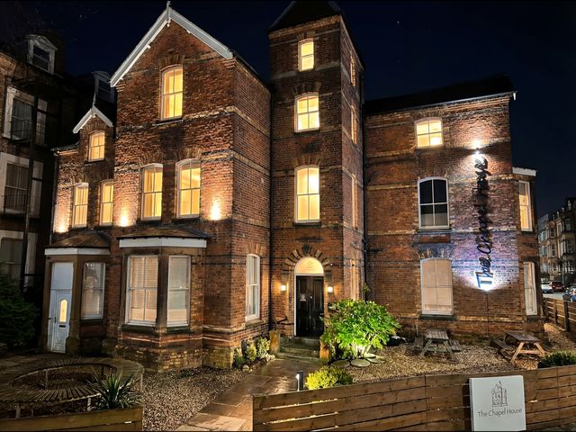 The exterior of a brick building at The Chapel House in Scarborough