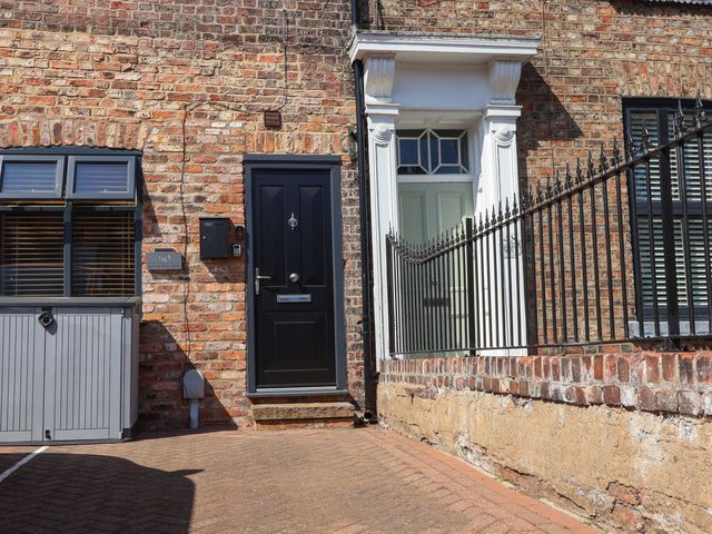 A front door and mailbox at Blacksmith Mews in York