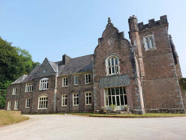 A historic building with multiple windows at Lukesland Wing near Ivybridge