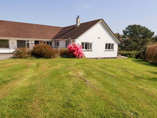 A house with a flowering shrub in the garden at Tregoning in Lostwithiel