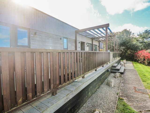 An outdoor area with decking and steps at Warleggan Redruth