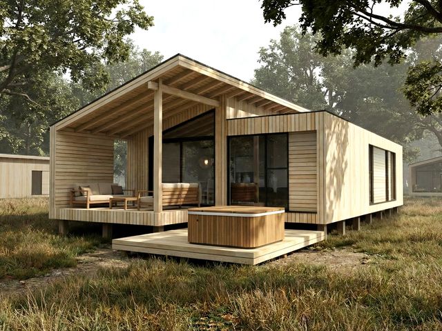 A house with a deck and hot tub at Arbora 3.0 Spa (Pet) Malvern