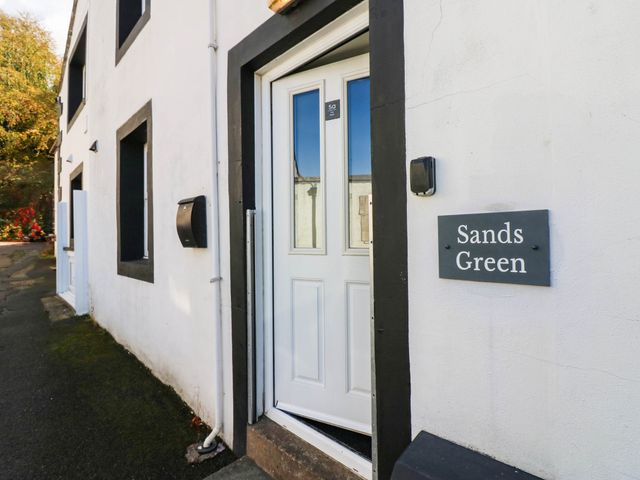 An entrance door with a nameplate at Sands Green in Appleby-In-Westmorland