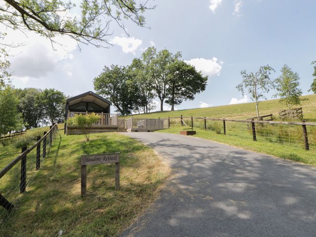 An outdoor view of a path leading to Meadow Retreat in Nantmel near Rhayader