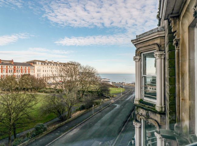A street view with trees and buildings near the ocean at Sailors & Mermaids in Scarborough