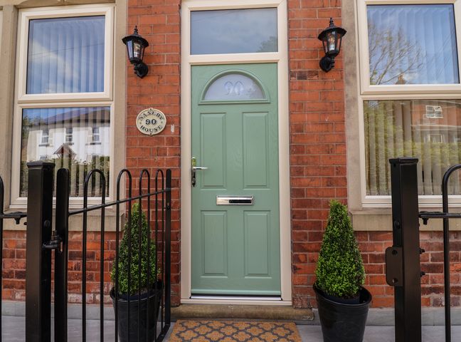 A front door with a number plaque at Naseby House Morton near Alfreton