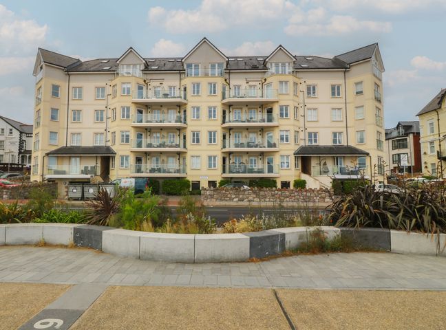 An apartment building with balconies at 2 Ocean View in Colwyn Bay