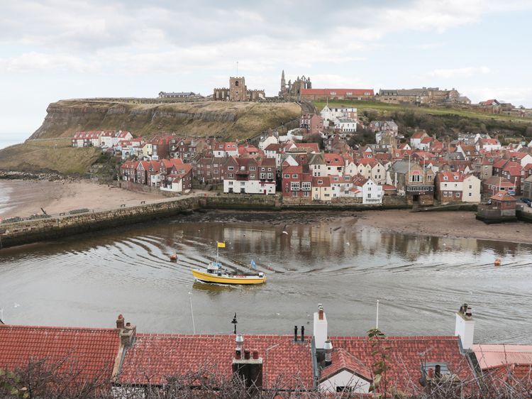 Boat Dock, Whitby, West Yorkshire, England Stock Photo by