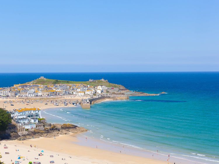 Carte Postale Panoramique CPA Cornwall St. Ives (Italie) - Thème Maritime Et Paysage