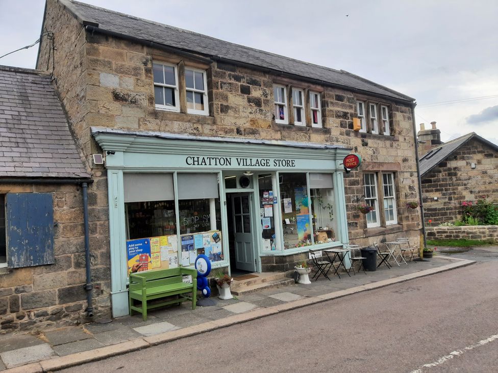 Chatton Village Store with seating outside at Hemmel Cottage in Chatton