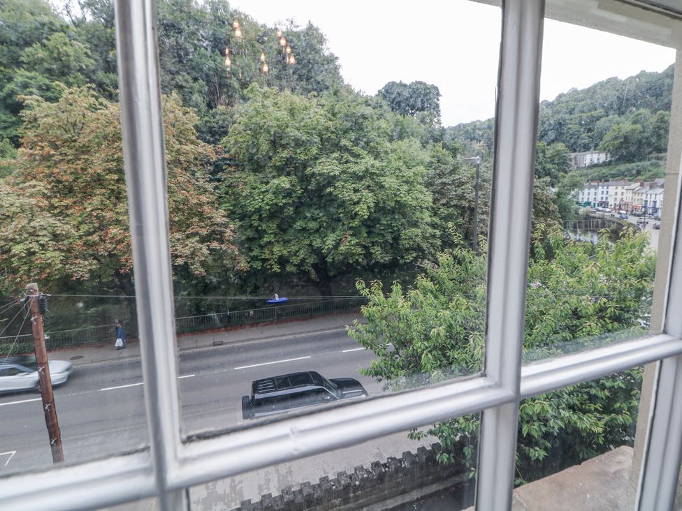 An outdoor view with trees and road at Abraham in Matlock