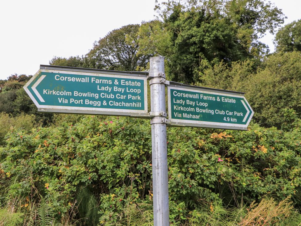A directional sign for Corsewall Farms & Estate and surrounding areas in Kirkcolm