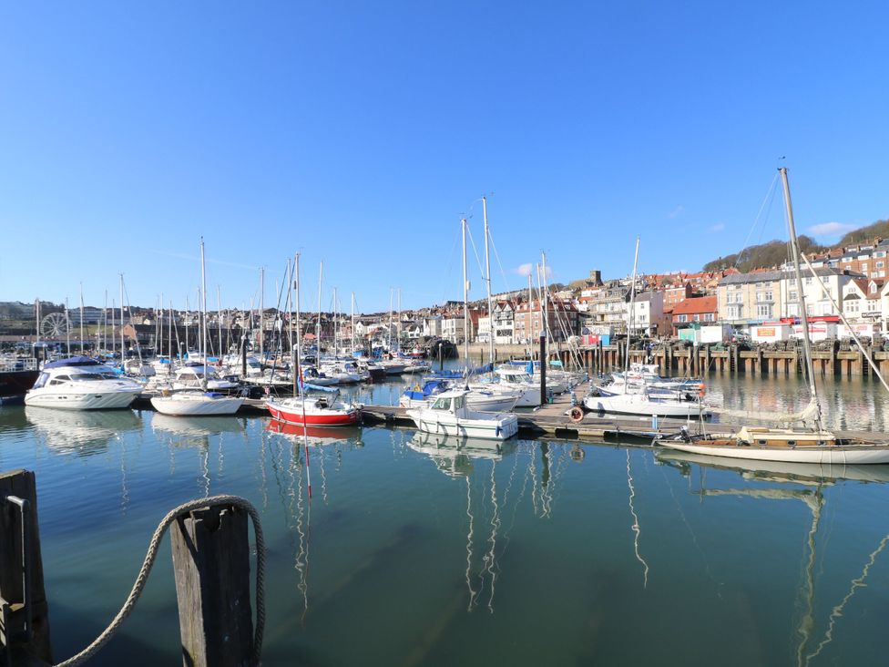 A marina with boats on water at Cayton Pines near Scarborough
