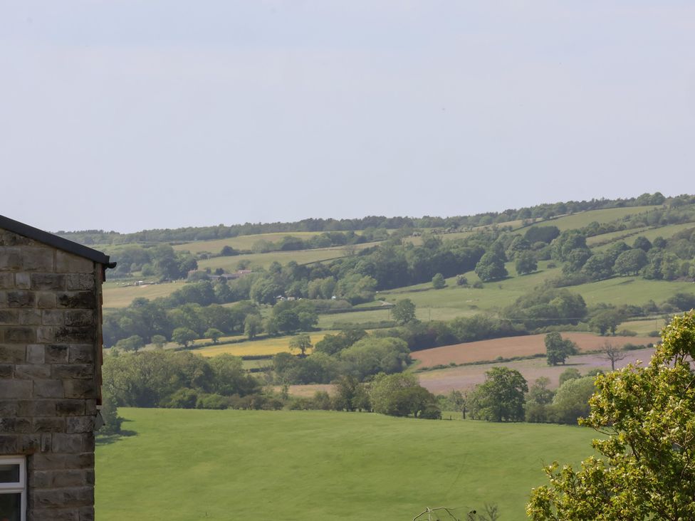 A view of hills and fields with trees and a sky at 21 Eskdaleside Sleights