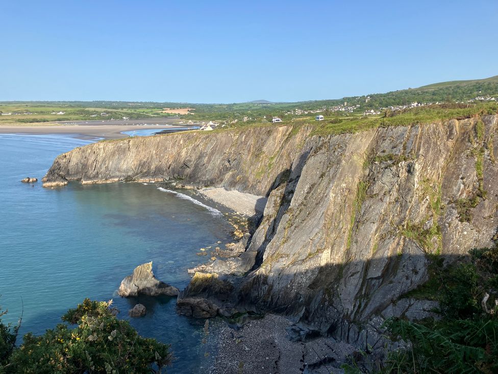 A view of cliffs and sea at West End Cottage in Newport, Pembrokeshire