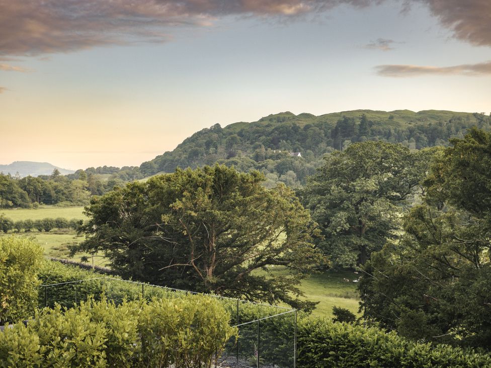 A view of trees and hills at Take Five in Ambleside