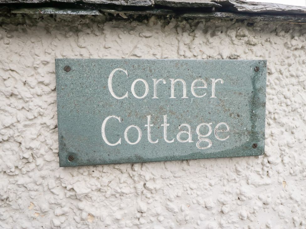 A sign reading 'Corner Cottage' at Corner Cottage in Troutbeck