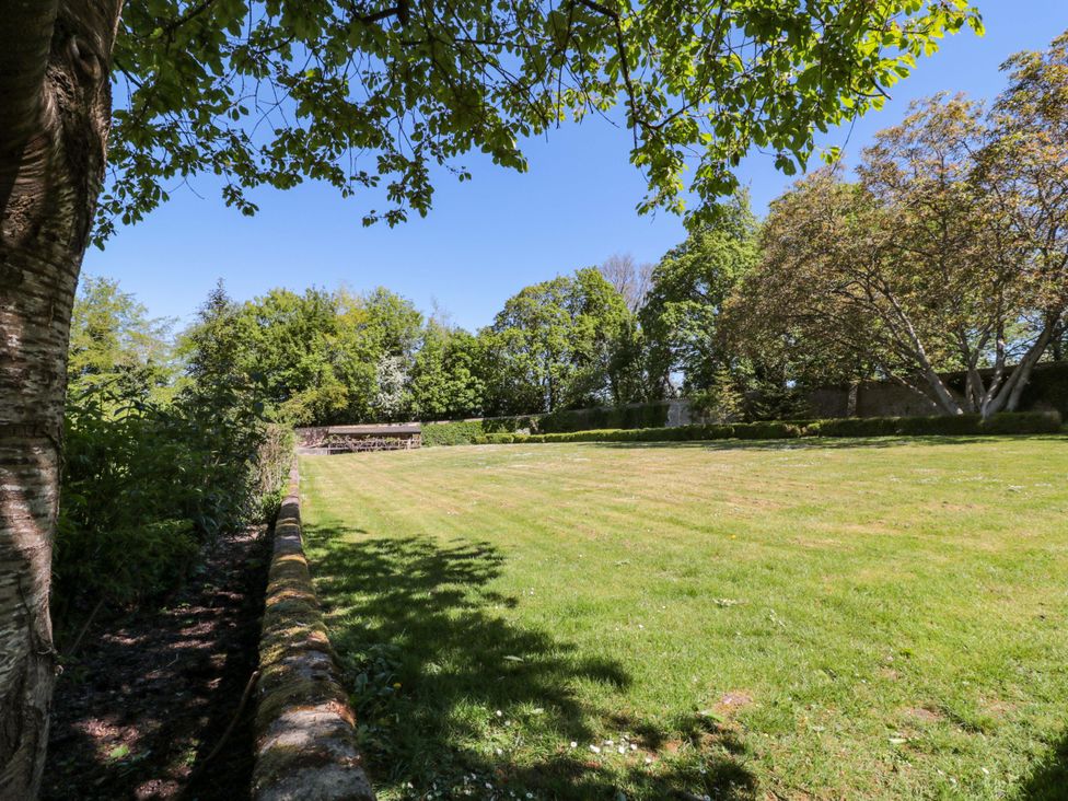 A garden with trees and a grassy area at The West Wing 