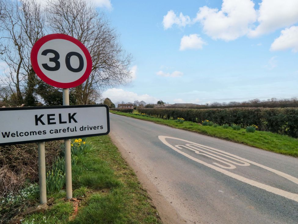 A road sign indicating 30 mph speed limit in Kelk near Bridlington