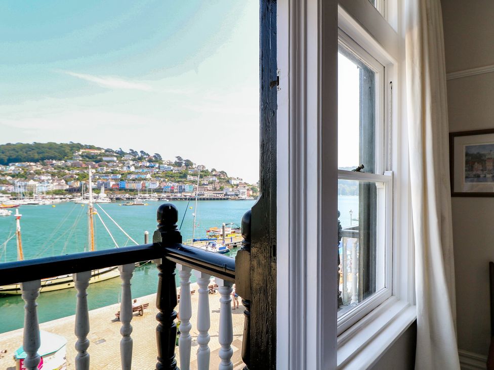 A window with a view of the harbour at 2 York House Dartmouth