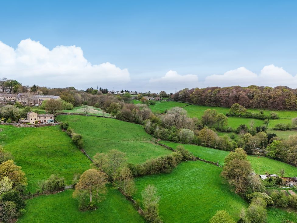 A view of fields and trees at Belvedere Farm in Hipperholme