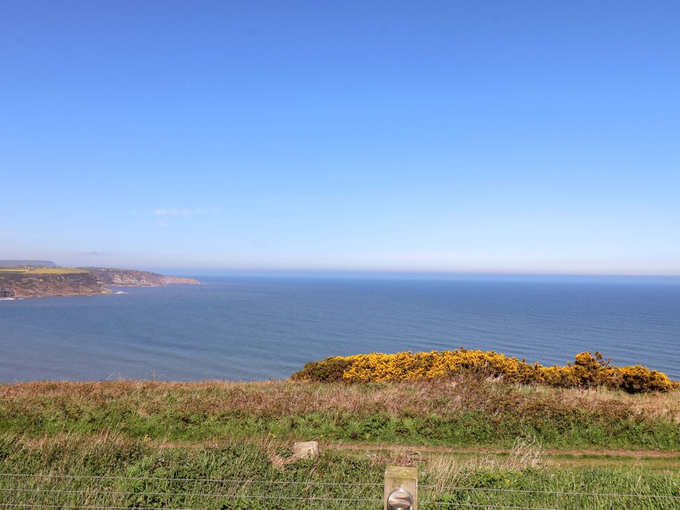 A coastal view overlooking the ocean and cliffs at Voebroch in Lythe