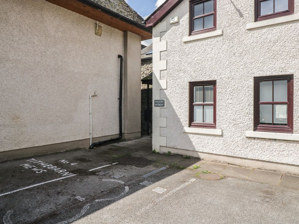 An outdoor area showing the entrance to Walkers Retreat in Keswick