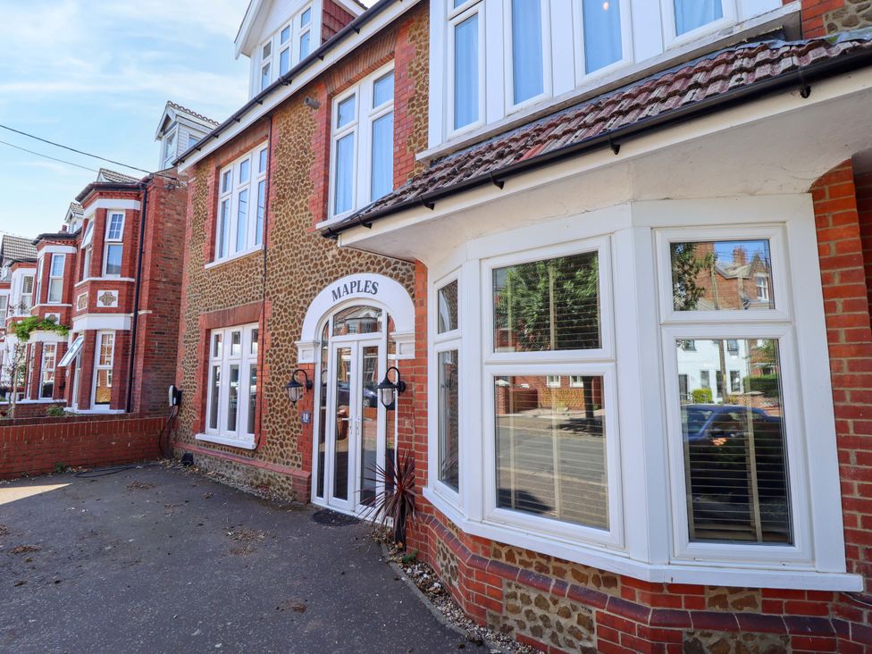 A building exterior with an entrance at Maples in Hunstanton