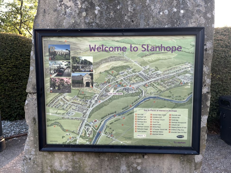 A map indicating places of interest in Stanhope
