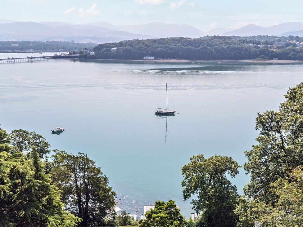 A view of boats on the water at Afallon in Menai Bridge