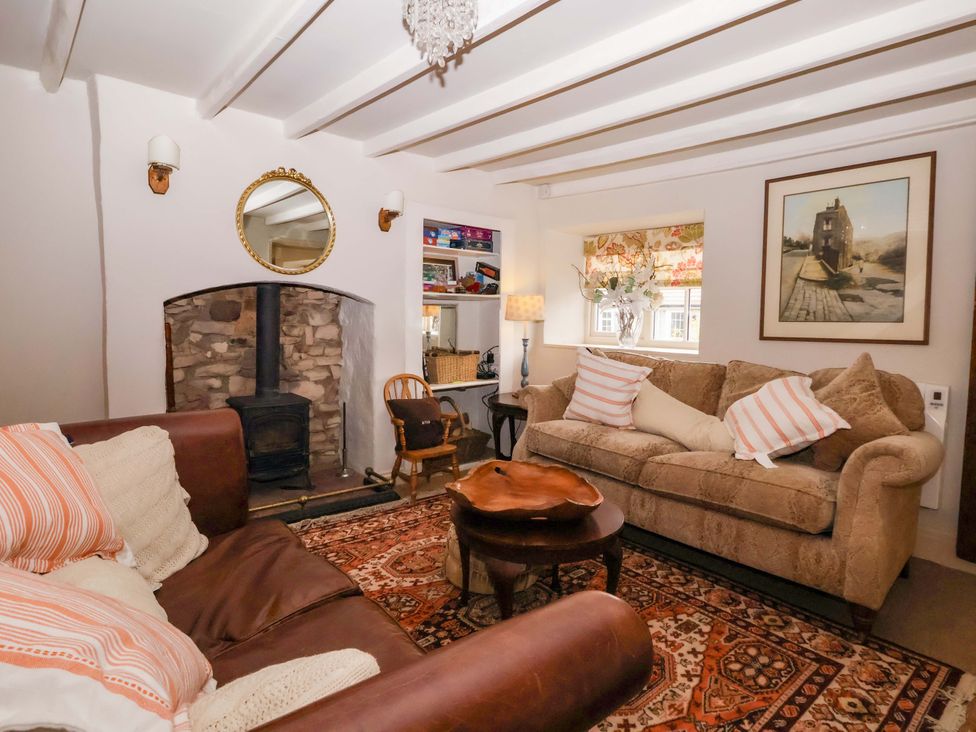 A living room with sofas and a fireplace at Dunning, The Mount in York