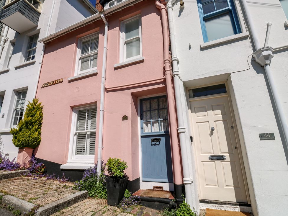 A house with pink and white doors at 46 Crowthers Hill in Dartmouth