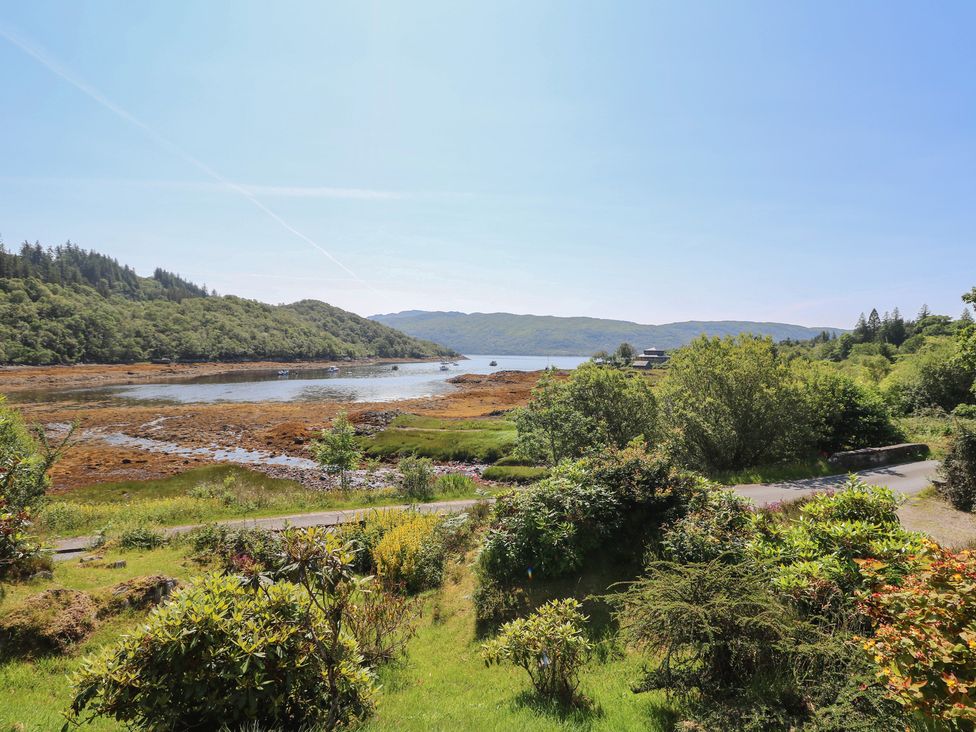 A view of the water and trees at Allt An Dorran in Salen